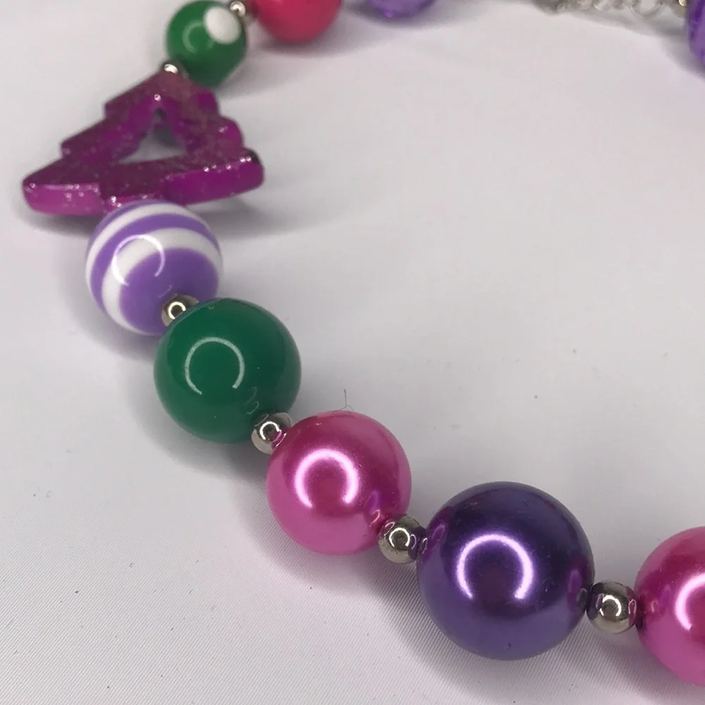 Christmas‎ Tree Chunky Bubblegum Beaded Necklace
